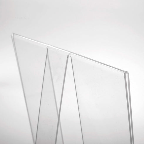 5x7 inch (2 pack) M&T Displays Clear Acrylic Photo Frame Picture Sign Holder Portrait Desktop Table Stand Desk Menu