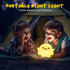 Dimmable UNEEDE LED Cute Bean Duck Night Light, DoDo Duck Silicone Nursery Night Light Squishy Rechargeable Table