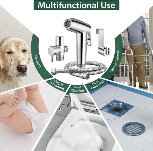 Set JiGiU Bidet Sprayer for Toilet Handheld Bidet Sprayer Toilet Faucet Sprayer Shower Shattaf Toilet Attachment Two