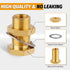 KOOTNAS 2-Pack Solid Brass Bulkhead Fittings, 1/4 NPT Taper Female, 3/4" Straight Male Thread Connector for Water Tank
