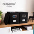 PRANDOM File Organizer Box - Set of 2 Collapsible Decorative Linen Filing Storage with Lids (Black)