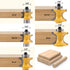 5Pcs Set 1/2 Inch 1/8" 3/16" 1/4" 5/16" 3/8" Newdeli Bullnose Router Bit Shank - Radius - Carbide Bearing Half Round