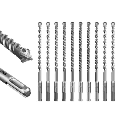 SALI SDS Plus Rotary Hammer Drill Bit Kit, 10 Pcs 5/16"*8" Concrete Drill Bits for Brick and Cement Walls