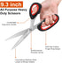 iBayam All Purpose Scissors, 9.3 Inch Heavy Duty Stainless Steel for Cutting Fabric, Leather, Metal