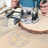 YAIRMIS 6-1/2" (6-1/2" Router Base Plate, Clear Acrylic, Letter-Marked Holes, w/BrassCentering Pin &Brass Nut, Screws