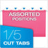 Pendaflex 04153 1/5 PIN Reinforced Hanging Folders, Legal Size, Pink, 25/BX
