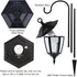 2 Pack 2 38 Inch Dynaming Solar Flame Hanging Lights Outdoor, Halloween Solar Flickering Flame LED Garden Lanterns