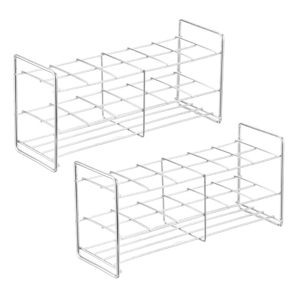 PATIKIL 12 Holes Tube Rack, 2Pcs 36mm Square Hole Stainless Steel Tube Holder for Lab Experiments
