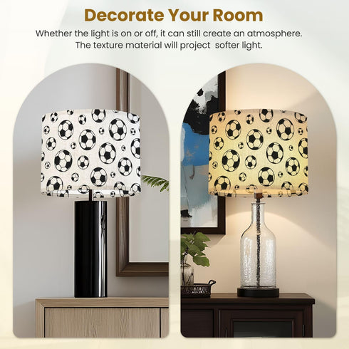 PeeNoke seamless 11"x11"x9" Drum Lamp Shades football soccer ball sport doodle cartoon gift scarf repeat Lampshade