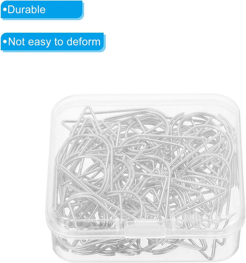 MECCANIXITY 50 Pieces Drop-Shaped Metal Paper Clips 1.3 Inch Silver Tone for Organizing Office Home Crafts