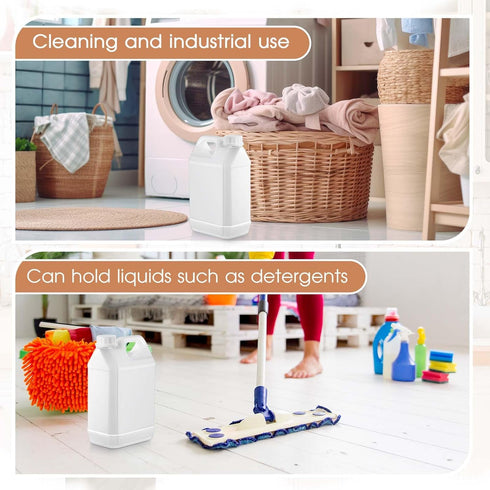3 Pcs 1 Gallon Plastic Jug with Lids, Square Empty Storage Containers for Water, Sauces, Soaps, Detergents, Liquids