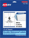 Avery Durable Waterproof Square Labels, 3" x 3", 30 Total, Oil and Tear-Resistant, Laser/Pigment-Based