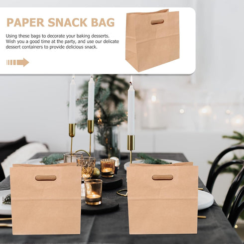 30pcs 28x15x28cm Packaging, Kraft Paper Bread Bags for Bakery and Snacks, Greaseproof Baked Food Kraft Bags, Medium