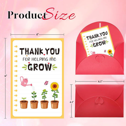 Teacher Thank You Cards with Envelopes - End of the Year Teacher Graduation Gift from Student Kids Teacher Appreciation
