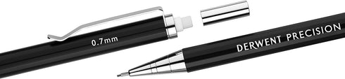 Derwent Mechanical Pencils 0.7, Metal Barrel, Precision, HB (2302429) by Derwent