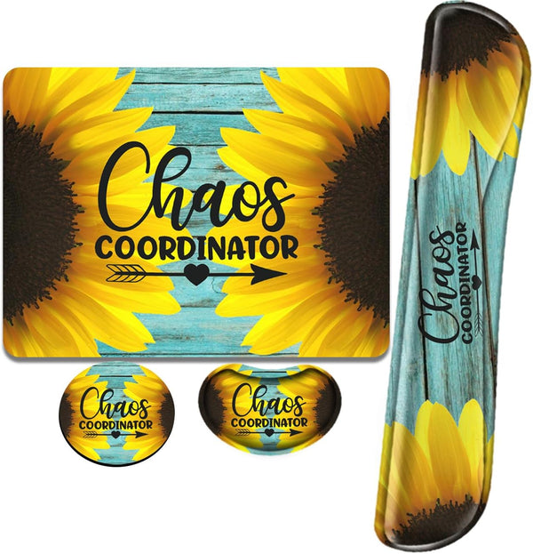 Chaos Coordinator Mouse Pad and Keyboard with Wrist Support, Memory Foam Wrist Rest for Keyboard and Mouse Mat Cushion