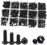 Hex Button Socket Head Cap Screws, Metric Thread Hexagon Allen Head Drive Machine Bolts, 431Pcs Black 10.9