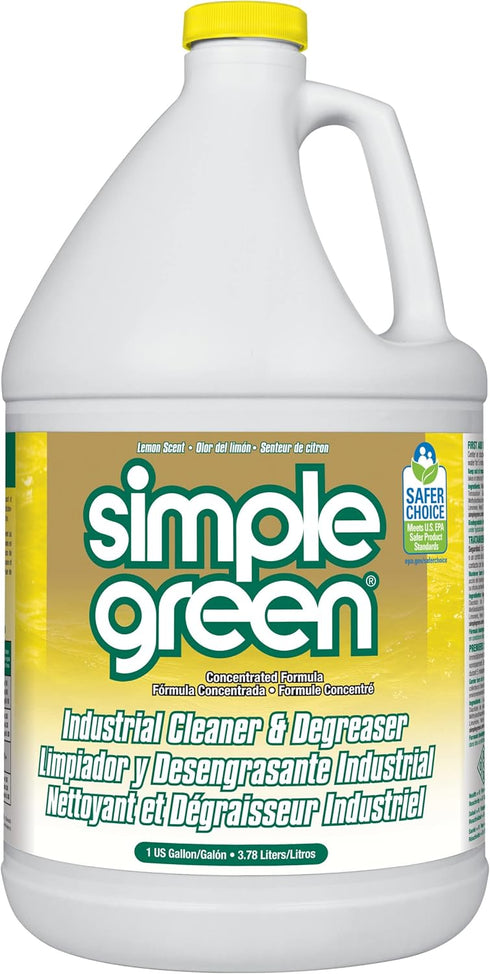 Simple Green 73434010 14010 Industrial Cleaner & Degreaser, Concentrated, Lemon, 1 gal Bottle, 128 Fl Oz (Pack of 1)