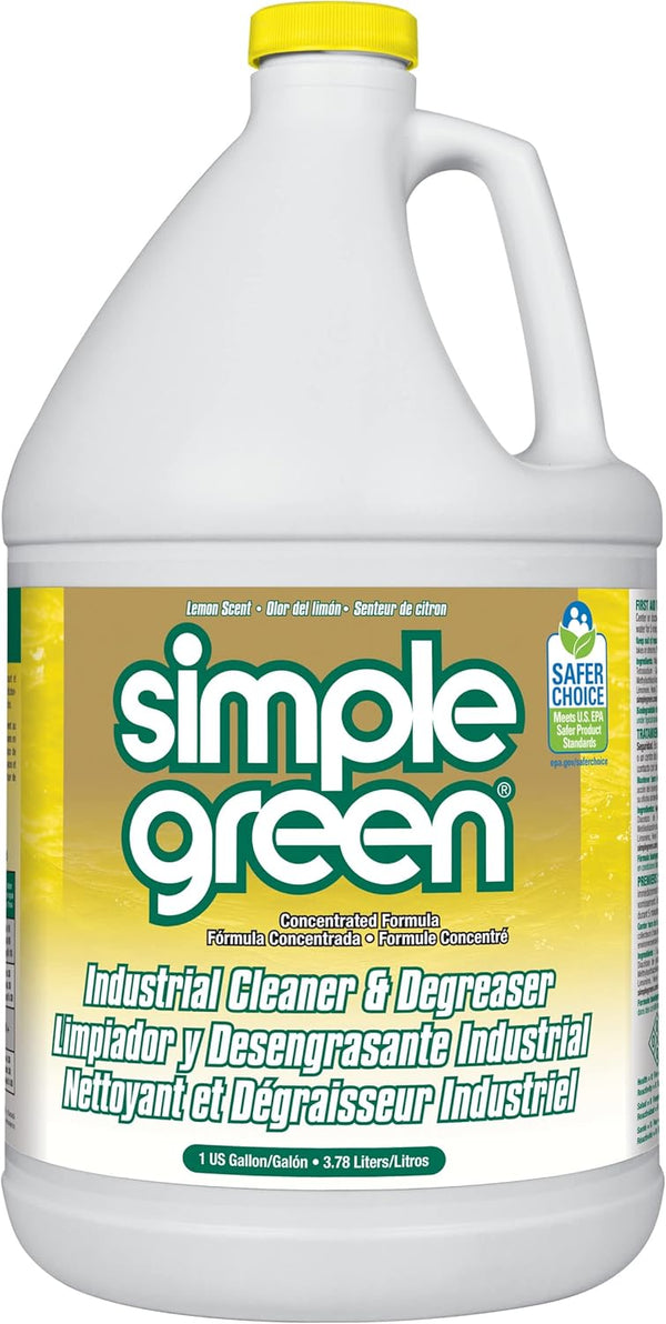 Simple Green 73434010 14010 Industrial Cleaner & Degreaser, Concentrated, Lemon, 1 gal Bottle, 128 Fl Oz (Pack of 1)
