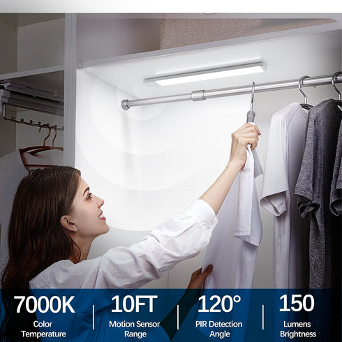 Counter Closet 5-Pack, 6500K Motion Sensor Under Cabinet Lights, Magnetic Rechargeable Under Light, Wireless Night
