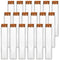 SUPERLELE 18pcs Glass Test Tube, 25×120mm Clear Flat Test Tubes with Cork Stoppers for Plants, Experiments