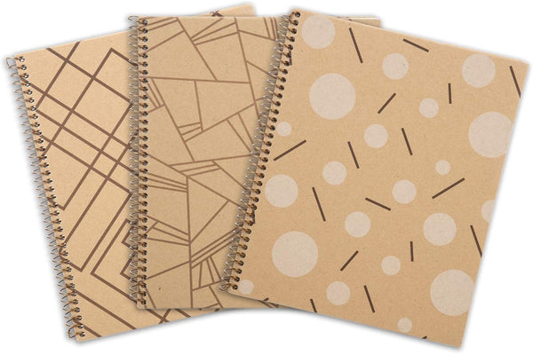 Mintra 100% Recycled Notebooks, Letter Size (8.5in x 11in), Design Set 3pk