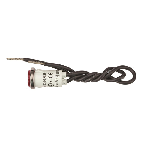 NSI-79750LW Round Indicator Light, Non Replacable Lamps, Red, 0.5" Panel Cutout, Chrome Bezel