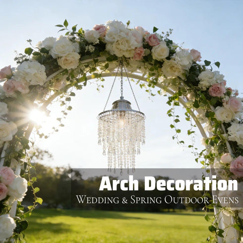 8.6 inches Sparkling Iridescent Beaded Chandeliers Diameter for Wedding Centerpiece Living Room Bedroom Event Party