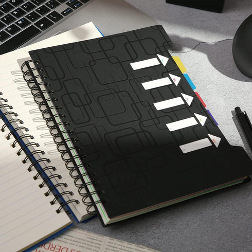 CAGIE 5 Subject Spiral Notebooks Set of 4, 240 Pages A5 Small Notebook with Dividers for School