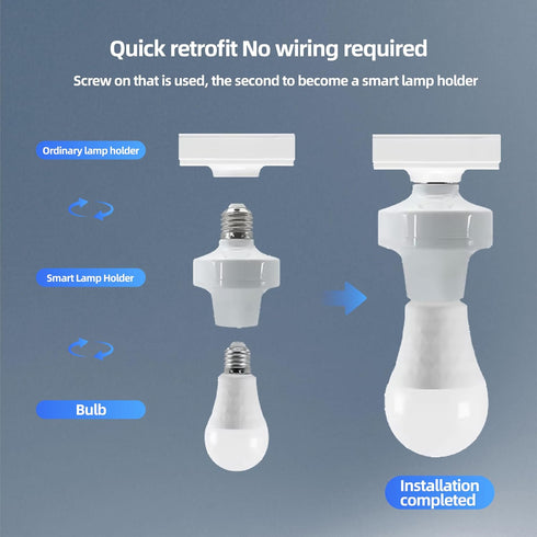Orielis ControlE26/E27 Bulb Light Socket Adapter, Zigbee Protocol Remote Adapter, APP Remote Control, Smart Lamp Socket