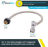 SharkBite 1/2 Inch Angle Stop x 1/2 Inch NPSM Click Seal Faucet Connector, 20 Inch, Push to Connect Brass Fitting