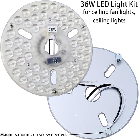 36W 6.4" Bulb Light,3 Dimmable Ceiling Fan Light Kit Replacement,Retrofit LED Light Engine Disc Board Panel for Flush