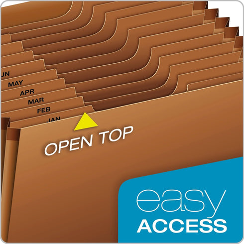 Globe-Weis PFXR217MHD /Pendaflex Heavy-Duty Expanding File, Open Top, 12 Pockets, Brown
