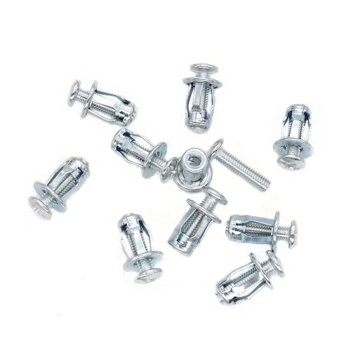 binifiMux 10-Pack M6x25mm Jack Nuts - Petal Nuts Expansion Fixings with Screws for Hollow Wall Iron Skin Use