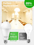 300 Watt Equivalent Light Bulb, 33W Super Bright Garage Light Bulb, A23 LED E26 Warm White - 2-Pack