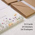 Liheheca 24 Pack 4x6 Inch, Set Wildflower Thank You Cards with Envelopes, bulk, Wax Seal Stickers, Flower Greeting