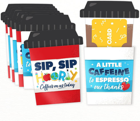 Big Dot of Happiness Assorted Thank You Teachers Coffee Cup Gift Card