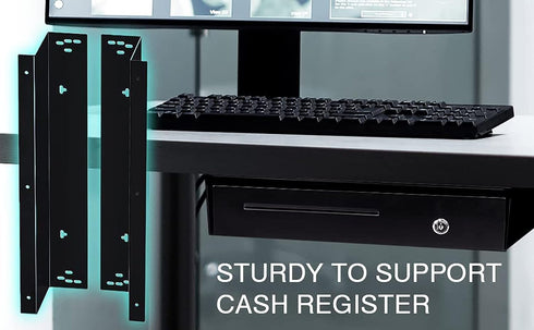 Skywin Cash Drawer Under Counter Mounting Brackets, Heavy Duty Steel for 16" Cash Registers Drawer (1)