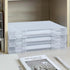 Marte Vanci Portable A4 File Box with Lid, Clear Plastic Storage Container with Handle for Photo Scrapbook Craft Art