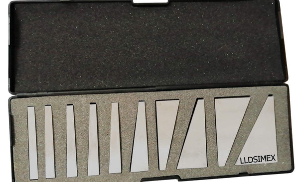 10 Piece Angle Block Set Precision Gage Inspection Block Set 1°, 2°, 3°, 4°, 5°, 10°, 15°, 20°, 25°, 30° +/- 20 Seconds