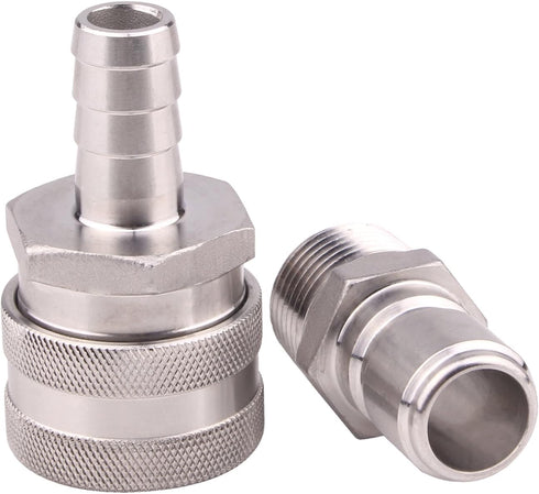 DERNORD Stainless Steel Quick Disconnect Set - Beer Brewing Connector Kit, Pack of 2