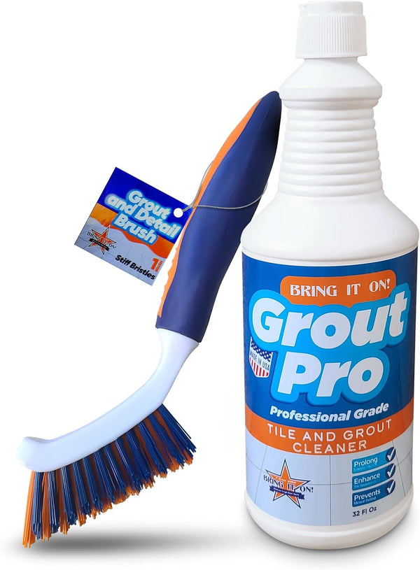 Bring It On Grout Cleaner Pro with Grout Cleaning Brush 32Fl Oz