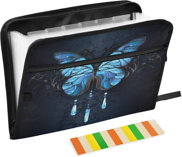 Expanding File Folder, 13 Pocket Accordion File Folders Document Organizer Holder with Color Labels, Zipper Closure