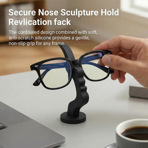 PITFEROCE 2 Pack Eye Glasses Holder Stand, Face Shape Glasses Holder for Desk and Nightstand, Modern Abstract Art
