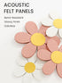 6 3-Size Fluxynara PCS Daisy Felt Flower Wall Decor, Daisy Bulletin Board for Nursery & Girl Room, Acoustic Felt Wall