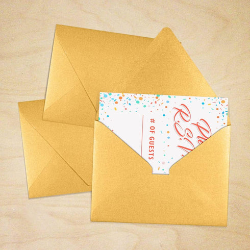 LUXPaper A2 Contour Flap Invitation Envelopes | Gold Metallic | 4 3/8" x 5 3/4" | 80lb. Text | 50 Qty