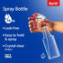 Bar5F 16-Ounce 2-Pack Empty Plastic Spray Bottles BPA-Free Food Grade Crystal Clear M-Series Fully Adjustable Sprayer