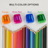 Sonuimy 4 Pcs Manual Pencil Sharpeners, Dual Holes Compact Colored Handheld Pencil Sharpener for Kids with Lid Adults
