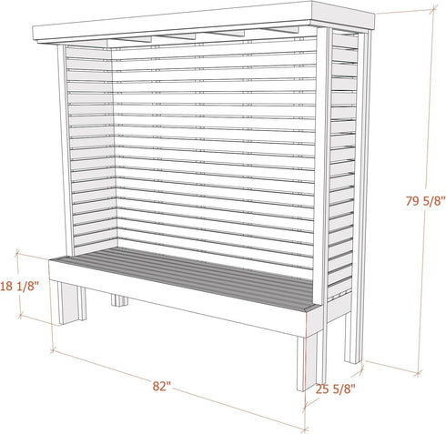Generic DIY Outdoor Wooden Bench with Privacy Walls Building Plans