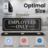 Employees Only Sign for Office Door Wall, Black White Large Sticker, Self-Adhesive 9×3 in, Easy Installation